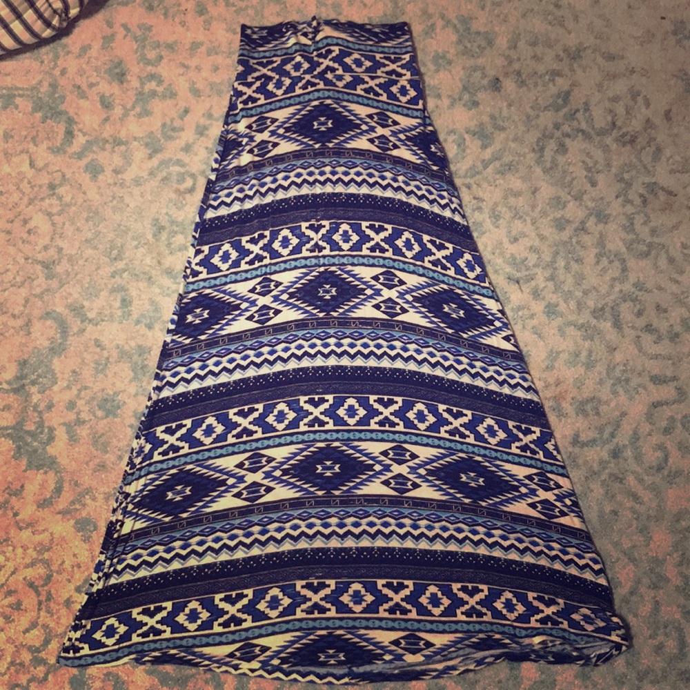 Blue Aztec maxi Skirt